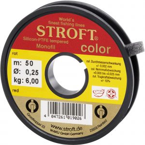 Stroft Color Monofilament-lina röd 0.200 mm x 50 m