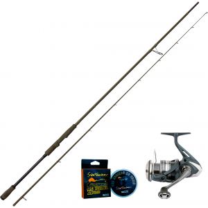 Savage Gear SG4 Power Game + Shimano Miravel haspelset 7'3" 50-100 g inkl. flätlina