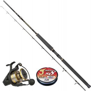 Daiwa Super Kenzaki + PENN Battle IV havsfiskeset 7'6" 180-350 g inkl. flätlina