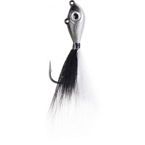 Mustad Big Eye Bucktail jiggskalle 10 g med 3/0 krok black/silver 1-pack