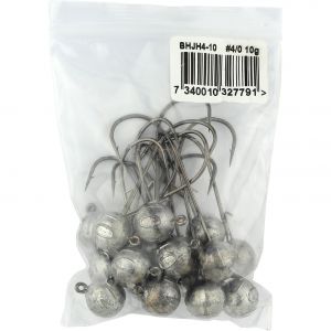 Hurricane Round jiggskalle med #1/0 krok [7 g] silver 15-pack