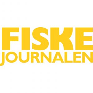 Fiskejournalen Logo väder- & UV-tålig dekal [30 x 12 cm] gul