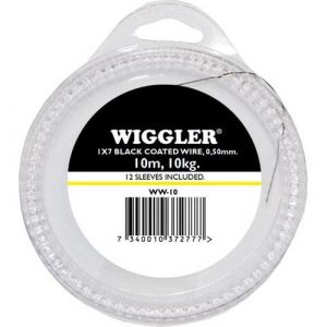 Wiggler leader wire plastic-coated black 10 m