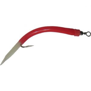 Wiggler Rubber Worm Rigged [49 g] red/glow 3-pack