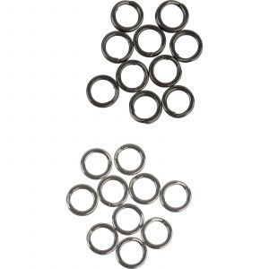 Savage Gear Splitring stainless steel silver&black 20-pack