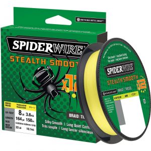 SpiderWire Stealth Smooth x12 braided line hi-vis yellow 150 m