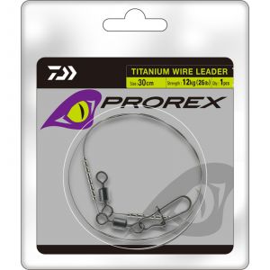 Daiwa Prorex Titanium leader with snap/swivel 2-pack