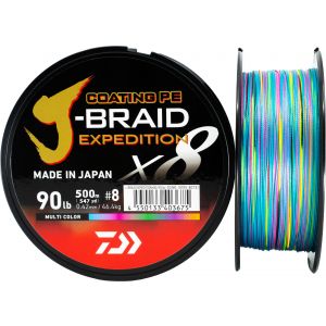 Daiwa J-Braid Expedition X8 flätlina multi color 0.420 mm x 500 m