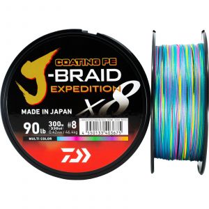 Daiwa J-Braid Expedition X8 braided line multi color 300 m