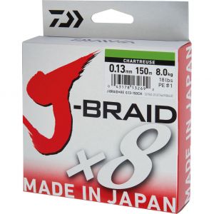 Daiwa J-Braid X8 flätlina chartreuse 150 m