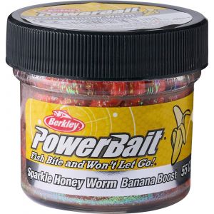 Berkley PowerBait Power Honey Worm 2.5 cm [1 g] (Banana Boost) 55-pack