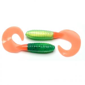 Big Bite Baits Fat Grub 3.0 8 cm green tiger 10-pack