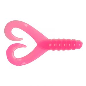 Big Bite Baits Twin Tail Grub 4.0 7 cm pink white 10-pack