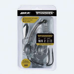 BKK Titan Diver+ viktad offsetkrok med spinner-blad stl. 16/0, 2-pack