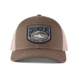 Grundéns Crappie Patch Trucker keps driftwood/khaki one-size