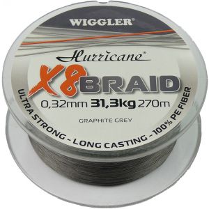 Hurricane X8 Braid flätlina grå 0.320 mm x 270 m