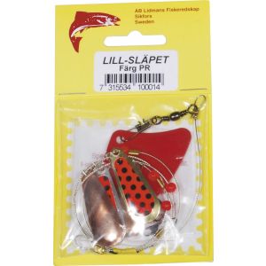 Lidmans Fiskeredskap Lill-Släpet röd/svartprickig (PR) 1-pack