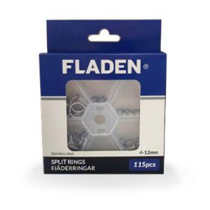 Fladen Fj&auml;deringar rostfria 4-12 mm 115-pack
