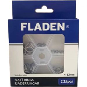Fladen Fjäderingar rostfria 4-12 mm 115-pack