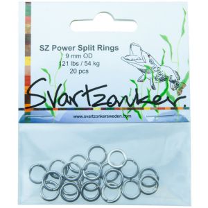 Svartzonker Power fjäderring 9.0 mm silver 20-pack