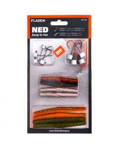 Fladen NED Ready-To-Fish betesset 7 & 10 cm [3.5 & 7g] 8+8-pack