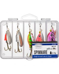 Fladen Insjö & Kust spinnare [5-13 g] blandade färger 5-pack