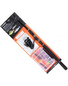 Fladen Ready to Fish Wide Range tele-haspelset 8' 10-40 g inkl. beten och flätlina
