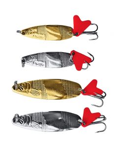 FJ Gear Abborre & Öring skeddragskit 4.3 & 5.8 cm [7 & 11 g] guld & silver 4-pack