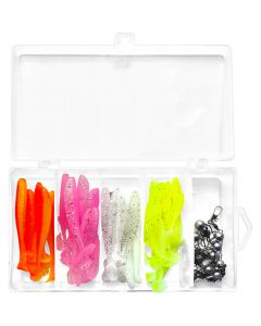 FJ Gear Abborre & Gös jiggkit 5.3 & 7.2 cm + jiggskallar 4 g & lekande 40+10+10-pack