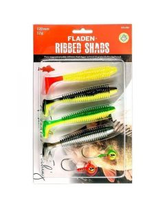 Fladen Ribbed Shad kit 12 cm [12 g skalle] 2+4-pack