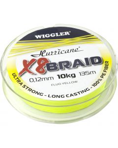 Hurricane X8 Braid flätlina gul 135 m