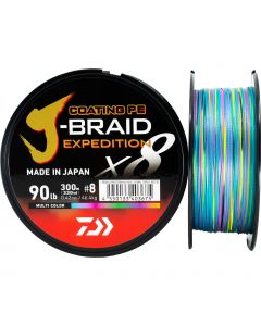 Daiwa J-Braid Expedition X8 flätlina multi color 300 m