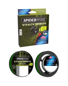 SpiderWire Stealth Smooth x8 flätlina moss green 150 m + Berkley Vanish Fluorocarbon